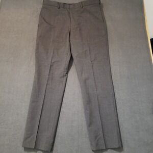 Louis Martin Dress Pants 36x32 Grey Wool Blend Comfort Waist Water Repellant